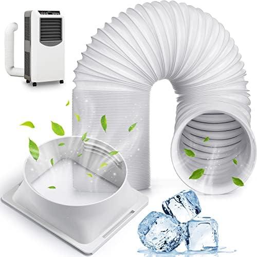 Outus 5.9'' Diameter 80'' Long Portable Air Conditioner Hose with Square Exhaust Hose Tube Adapter Portable Air Conditioner Ducting for Air Conditioning Parts