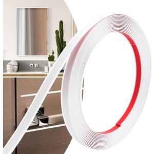 0.39in 20Ft Peel and Stick Wall Molding Trim - Flexible Self Adhesive Molding Trim for Walls, Edges, Borders, Window Frames, Backsplash Tiles - White (Paintable) Waterproof Trim