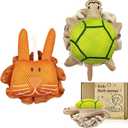 Kids Bath Sponge,Soft Mesh Shower Pouf for Kids,Cute Turtle&Bunny Bath Loofah Gentle Fun Bath Accessories for Boys and Girls