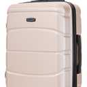 DUKAP SENSE Hardside Luggage with Spinner Wheels | 24 in Durable Lightweight Medium Checked Suitcase for Travel | Zipper Clouser Suit Case with Gel Handles and Trolley | Champagne