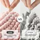 FRESHMINT Thick Chunky Chenille Bathroom Rugs 17"x24", Non Slip Bath Mat for Bathroom Floor, Large Soft Bathroom Decor Accessories, Cute Shower Mat Water Absorbent, Washable, Dusty Pink