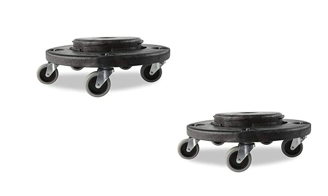 Rubbermaid Commercial Products Brute Twist on/Off Round Dolly, Black, Use with BRUTE Trash Can, Pack of 3 Rubbermaid Commercial Products Brute Twist on/Off Round Dolly, Black, Use with BRUTE Trash Can, Pack of 3