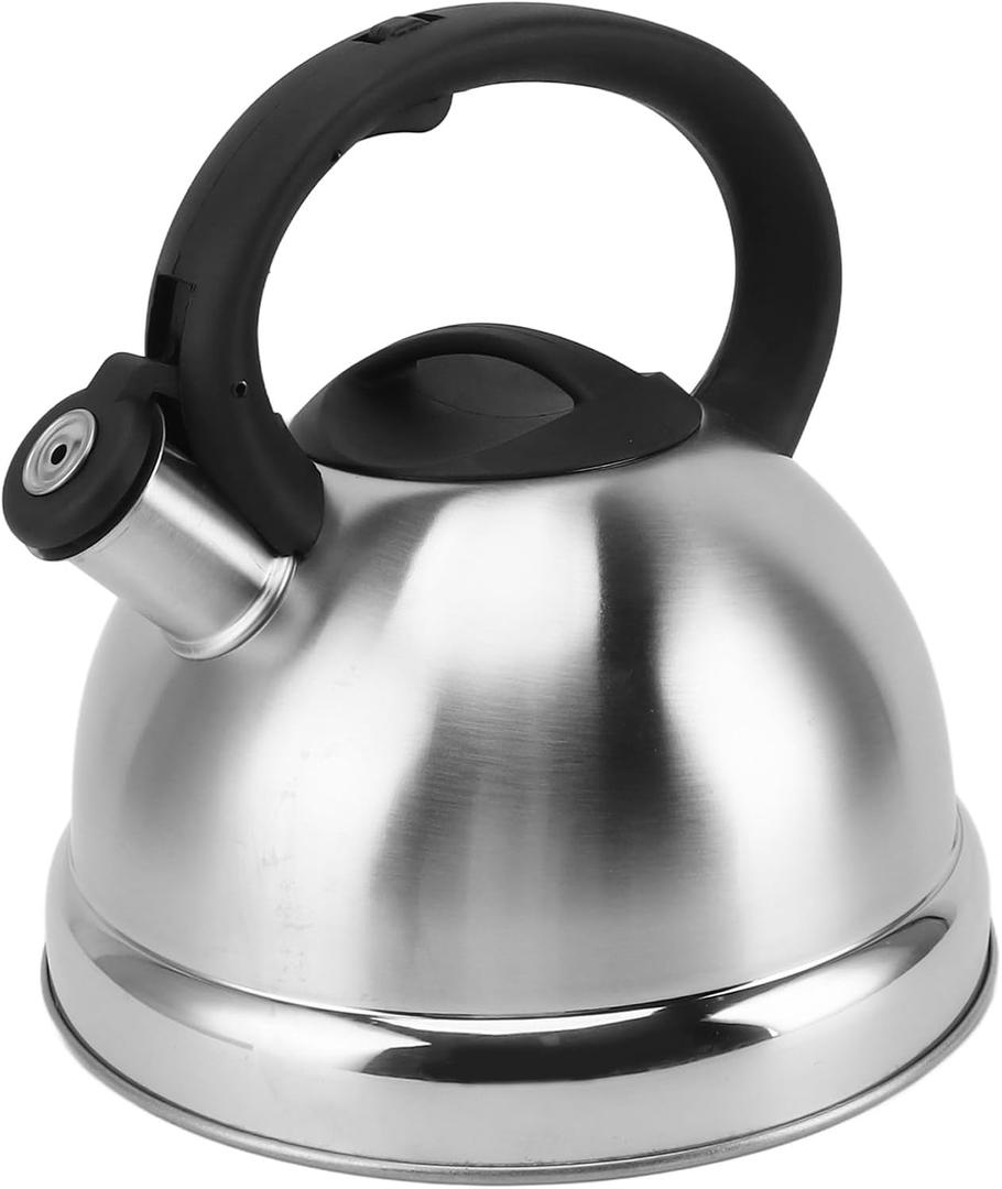 Whistling Tea Kettle for Stovetop Gas Induction Cooker Thick Flat Bottom Quick Boil, Crisp Whistle Alert, Stay Cool Handle