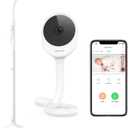 NETVUE Peekababy Baby Camera with Wireless Audio, Adjustable Crib Mount Monitor, Works via 2.4GHz Wi-Fi for Wide Coverage & Stable Connection, Smart App, Two-Way Talk, No Screen (White)