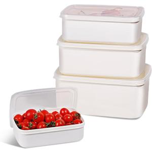 6 PCS Fruit Storage Containers for Fridge with 3 Airtight Lids,3 Food Storage Container,Produce Saver Container for Refrigerator, Dishwasher Safe Keep Berry Fruit Vegetable Fresh Longer