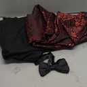 Mens 2 Piece Floral Tuxedo Jacket Paisley Shawl Lapel Suit Blazer Jacket for Dinner,Prom,Wedding (Burgundy)