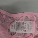 Sexy Open Front V Neck Ruffle Sheer Mesh Lace Wireless Babydoll Lingerie Dress with Thong 2 Piece (XX-Large, Pink)