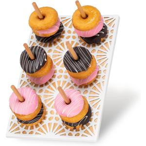 Donut Wall Stand,Doughnut Display Stand,Bagel Holder for Party, Dessert Table,Birthday, Wedding, Baby Shower, Bridal Showers,Party SuppliesRectangular