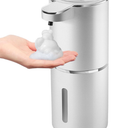 Automatic Foaming Soap Dispenser,4-Level Adjustable Foam, Wall Mount,USB Rechargeable,12.8oz/ 380ml,Touchless Hand & Dish Soap Dispenser for Bathroom, Kitchen,Hotel, Restaurant (Silver)