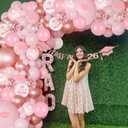 Graduation Balloon Arch Kit 2026 Pink, 18" 10" 5" Pink Rose Gold Balloons with Class of 2026 Banner for Congrats Grad Decorations College High School Graduation Party Decorations