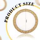 Skylety 100 Pieces White and Gold Plastic Plates Bulk 6 Inch Plastic Disposable Dessert Plates with Gold Lace Rim for Party Birthday Wedding Holiday Anniversary Supplies