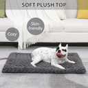 Washable Dog Bed Mat Dog Crate Pad Soft Fluffy Pet Kennel Beds Dog Sleeping Mattress for Large Jumbo Medium Small Dogs, 29 x 18 Inch, Gray