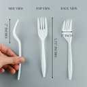 Plasticpro Cutlery Plastic Forks Medium Weight Disposable Silverware (White,1000 Forks)