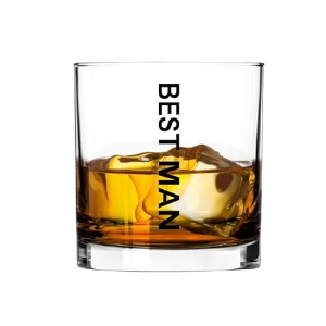 LADY&HOME Groom and Groomsmen Whiskey Glasses Set of 8,11oz Whiskey Rock Gift Glass for Bachelor Party Decorations Favors or Groomsmen Gifts (LJB,Groomsman) 6Pack