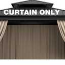 Outdoor Gazebo Curtain Replacement Universal 4-Panel Sidewalls 12' X 14',Outdoor Patio Waterproof Privacy Curtain with Double Zipper for Patio,Garden, and Backyard (Curtain Only)