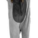 OLAOLA Adult Onesie, Flannel Unisex Animal Pajamas, Plush One Piece Sleepwear Cosplay Party Costume (Size Large, Grey Raccoon)