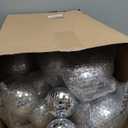 Sumind 25 Pcs Christmas Disco Balls Decor Silver Mirror Disco Balls Hanging Decor Assorted Reflective Wedding Dance Music Festivals for Stage Club Ballroom Hall Prop (3.2'' 4'' 6'' 8'')