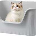 Extra Large Litter Box with High Sides 25" x17"x13" for Big Cats or Multi-Cats Household,Anti-Splashing Kitty Litter Box, Pet Safe Non-Stick Coating for Easier Cleaning & Superior Hygiene.(Grey)