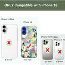 Unov Case Compatible with iPhone 16 Case Magnetic Clear with Design Compatible with MagSafe Slim Protective Soft TPU Bumper with Hard PC Back Embossed Pattern (Stained Glass Flower)