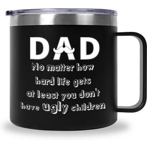 Best Dad Ever Gift, Father's Day Tumbler for Men Husband Uncle, Birthday Gifts for Dad from Son Daughter Dad- 12 OZ Stainless Steel Insulated Coffee MugTumbler Cup with Lid (Dad don't have ugly children) Best Dad Ever Gift, Father's Day Tumbler for Men Husband Uncle, Birthday Gifts for Dad from Son Daughter Dad- 12 OZ Stainless Steel Insulated Coffee MugTumbler Cup with Lid (Dad don't have ugly children)