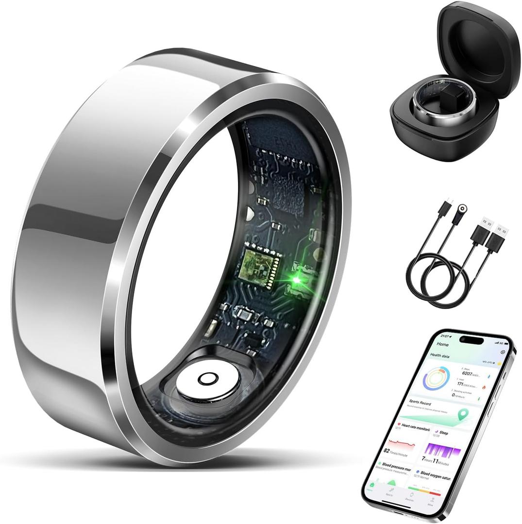 Delcast Smart Ring for Women Men-Wearable Fitness Tracker with Sleep Tracking Heart Rate Healthy Monitor Ring Activity Monitoring Steps Calories (9)