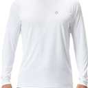 NAVISKIN Men's Rash Guard Shirts UPF 50+ Sun Protection Long Sleeve Shirts Quick Dry Lightweight (White, XXL)