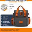 Lunch Box Insulated Lunch Bag for Men, Women  Waterproof Reusable Cooler Bag with Adjustable Shoulder Strap for Men Women Kids  Ideal for Office Work School Picnic (Grey) (Gray)