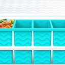 Silicone Freezer Molds for Soup with Lid  1-Cup Soup Container Style Ice Cube Trays for Freezer, Meal Prep & Food Storage, Freeze 250mL/125mL Portions  2 Pack (Lake Blue)