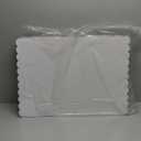 Sparkle and Bash Cake Board Rectangle - 14 x 10 In, White Foil, Pack of 25 - Scalloped Edge Sturdy Paper Base for Desserts & Cupcakes - Quarter Sheet Cake Boards