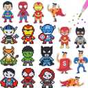 SHOWERRING 5D DIY Diamond Art Stickers Kits for Kids,Cartoon Gem Digital Art Painting Stickers Mosaic Craft Kit (Super Hero)