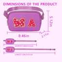 Initial Letter Mouse Bow Fanny Pack, Cute Christmas Birthday Gifts for Girl Daughter Women Waterproof Crossbody Bag for Girls, Personalized Belt Bag for Park Travel, J