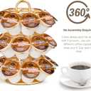 Coffee Pod Holder, K Cup Holders Carousel Organizer ,27 Coffee Pods Storage Compatible with K Cups, Spins 360-Degrees, Modern Gold Design Round,Shining Gold,3 Tier Home or Office Kitchen Counter Organizer