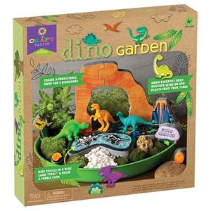 Craft-tastic Dino Garden — DIY Nature Craft Kit — Outdoor and Indoor Grow and Play — Comes with Dinosaurs, Seeds, and Garden Decorations — for Ages 4+ with Help