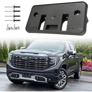 Front License Plate Frame for GMC Sierra 1500 2022 2023 2024 2025 2026 Front Bumper License Plate Holder Mounting Bracket Replace # 84877919 GM1068251