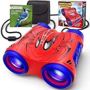 Toys for Boys Age 3-12, Binoculars for Kids with Compass & Bird Watching Manual, 3 4 5 6 7 8 9 10 11 12 Year Old Boys Learning Toys, Toddler Toy Outdoor Camping Hiking, Kids Christmas Birthday Gifts