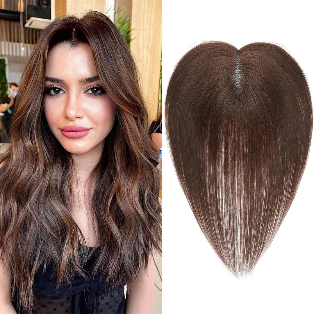 Hair Toppers for Women Real Human Hair 3603D Cover Human Toppers for Women Clip in Hair Extensions for Daily Wear (Brown, 10Inch) Hair Toppers for Women Real Human Hair 3603D Cover Human Toppers for Women Clip in Hair Extensions for Daily Wear (Brown, 10Inch)