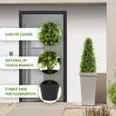 3ft Artificial Boxwood Topiary Trees, Set of 2 UV Resistant Faux Evergreen Shrubs and Bushes for Outdoor Planters, Realistic Fake Plants for Front Porch Outside Patio Yard, 3 Foot Tall