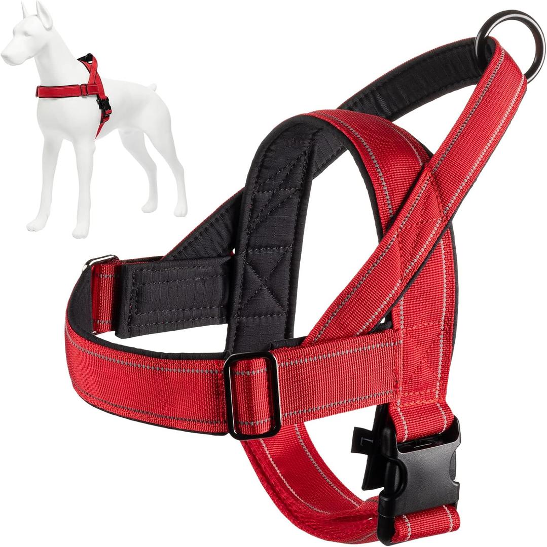 Dog Harness, No Pull Dog Harnesses for Small Medlium Large Dogs Escape Proof Reflective with Comfortable Handle(Red, S)