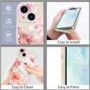 Pink Lily Flower Patterned Phone Case Cover for iPhone 15 PRO MAX Pink Lily Case Cover Liquid Silicone Soft Gel Rubber Matt Phone Cover with Microfiber Lining