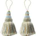 Colorful Tassel Key Tassel DIY Accessories for Curtain and Home Decoration-Mix blue-2PCS