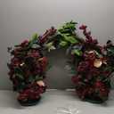 Ling's Moment Black Christmas Decorations, 41" Tall Fall Free Standing Artificial Flowers Arrangements 2 pcs Wedding Arch Altar Stage Decor Ceremony Church Backdrop Outdoor Floral Party, Burgundy Red