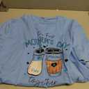 Canis Our First Mothers Day Together Mommy and Me Matching Outfit Short Sleeve Mom T-shirt Baby Bodysuit Set (Blue Mom,XXL)