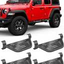 4 Pcs Rock Rails Side Steps Running Boards Fit for 2018-2025 Jeep Wrangler 4 Door & 2020-2025 Gladiator 4 Door with OEM Rock Rails