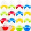 16 Pcs 3.5 Inch Colorful Clear Easter Eggs Transparent Refillable Easter Eggs Plastic Eggs Easter Ornaments for Easter Party Gifts DIY Filler Basket Decorations