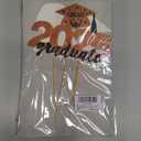 4 Pcs 2025 Graduate Cake Topper Orange Glitter Congrats Grad Cake Topper Class of 2025 Cake Decor for 2025 Senior High School/College/University Happy 2025 Graduation Party Supplies Decorations, Pack of 2
