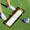 Golf Training Mat for Beginners | Posture Assistance and Entry-Level Stance Corrector | Golf Training Aids Pad for Men Women (Black)