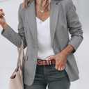 Cicy Bell Women's Casual Blazers Open Front Long Sleeve Work Office Suit Jackets Blazer (Gray, XS)