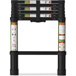 Telescoping Ladder for RV & Attic, 6.5FT Aluminum Extension Ladder with Dual Locking Mechanism, Max Load 330lbs, Compact Foldable Ladder for Roof, Home, Travel Trailer & Multi-Surface Use