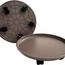 2 Pack 15.5" Brown Plant Caddy with Easy Moving Caster Wheels Round Movable Planter Dolly Trolley Tray Pallet Outdoor Indoor Tree Flower Stand Planter