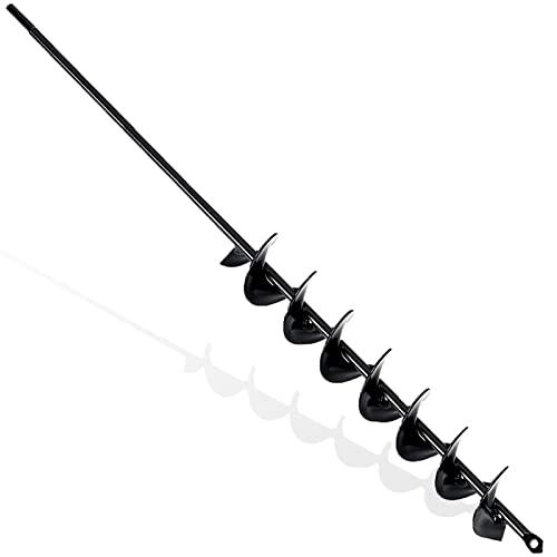 TCBWFY 2x32 Inch Auger Drill Bit for Planting - Long Handle Easy Planter Garden Auger - Bulb & Bedding Plant Augers - Post Hole Digger for 3/8Hex Drive